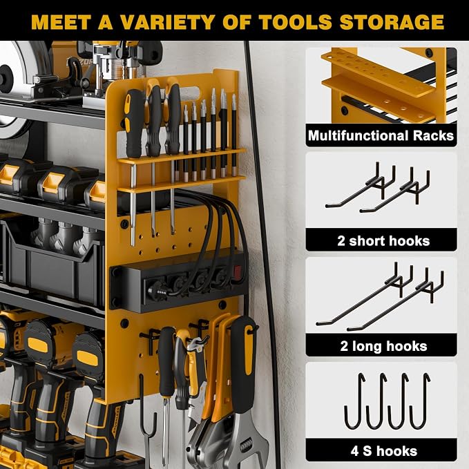 12 Cordless Drill Holder Large Power Tool Organizer Wall Mount - Image 4