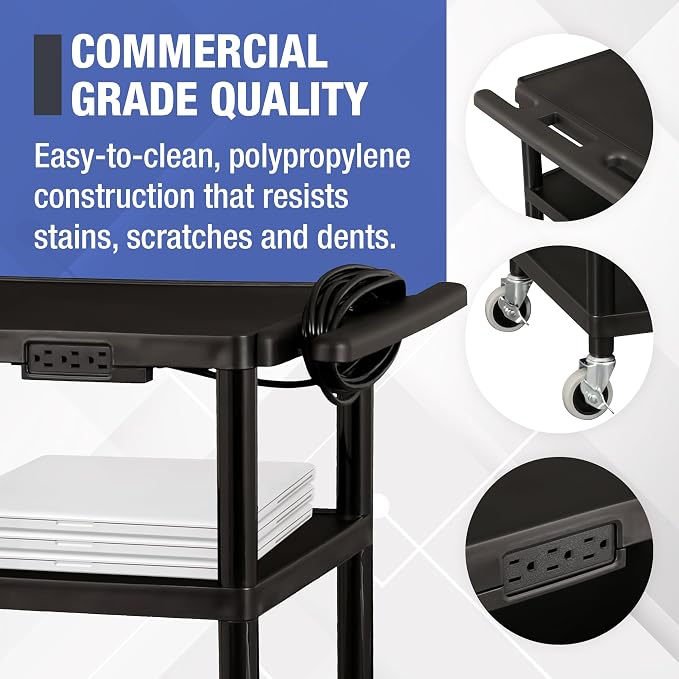 Norwood Commercial Furniture Mobile Utility AV Cart - Image 5