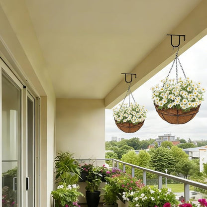 4 Pack 12 inch Metal Hanging Baskets - Image 5