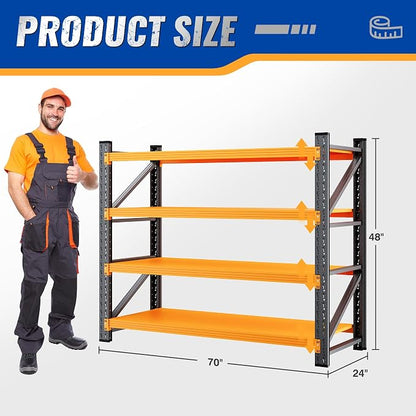 BYBYNSOE 48" W Storage Shelves 3000lbs Garage Metal Shelving Heavy Duty Garage - Image 2