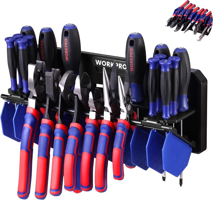 WORKPRO Plier Organizer Rack, 13.5" Foldable Tool Organizer, Wall Mount by WORKPRO