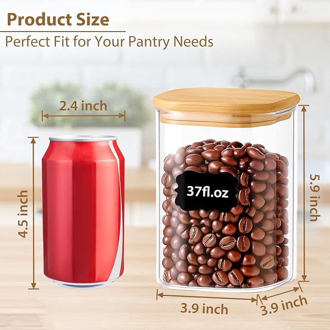 TBWIND 37oz Square Glass Storage Containers - Image 6