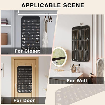 Hanging Jewelry Organizer Storage, 40 Pockets 36 Hooks Necklace Earring - Image 9
