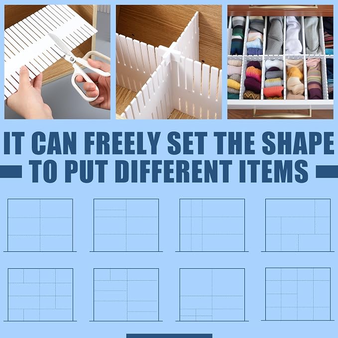 Blosssound 15 Pcs 5.12 Tall Drawer Divider Adjustable Drawer Organizer DIY - Image 3