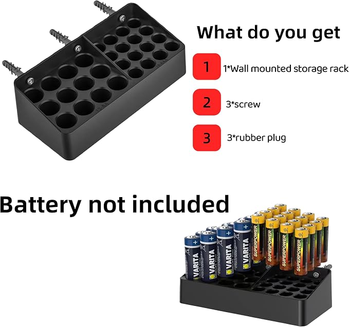 Wall Mounted Battery Storage Manager, Battery Storage Rack Suitable - Image 3