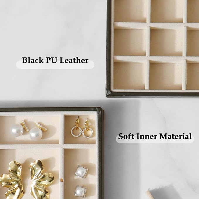 Large Jewelry Organizer Tray 2 Pack, Stackable Jewelry Storage Holder - Image 5