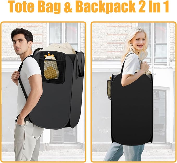 House Again 2 Pack 76L Laundry Backpack, 210D Oxford Heavy Duty Laundry Bag - Image 4