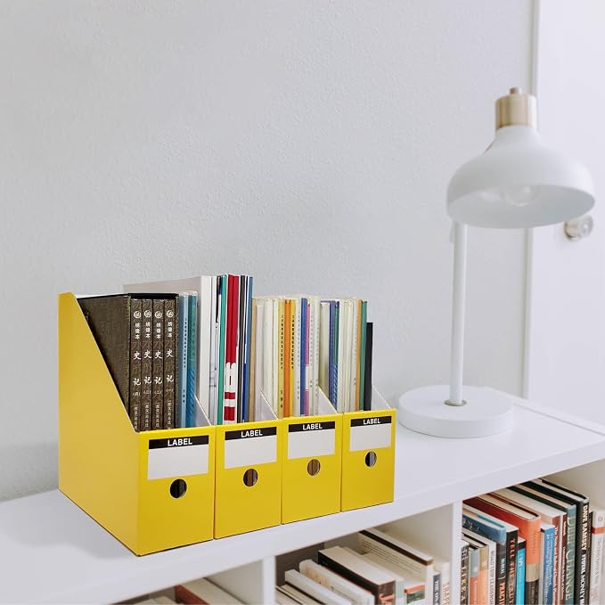 Limitliho 2 Pack Yellow Cardboard Magazine Holder - Image 4