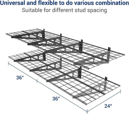 FLEXIMOUNTS WR26B-SBA 2' x 6' Wall Shelf Garage Storage Rack - Image 2