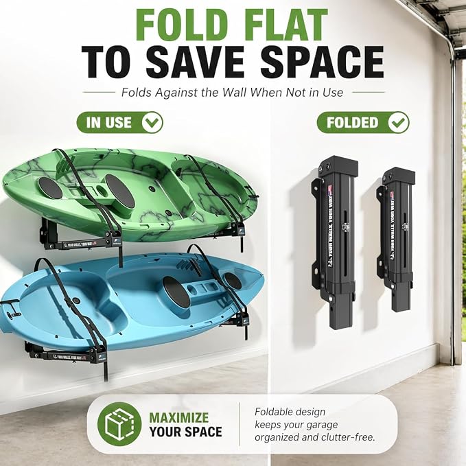 Kayak Storage Hooks Wall Mount Rack, Heavy Duty Garage Storage Hangers - Image 2
