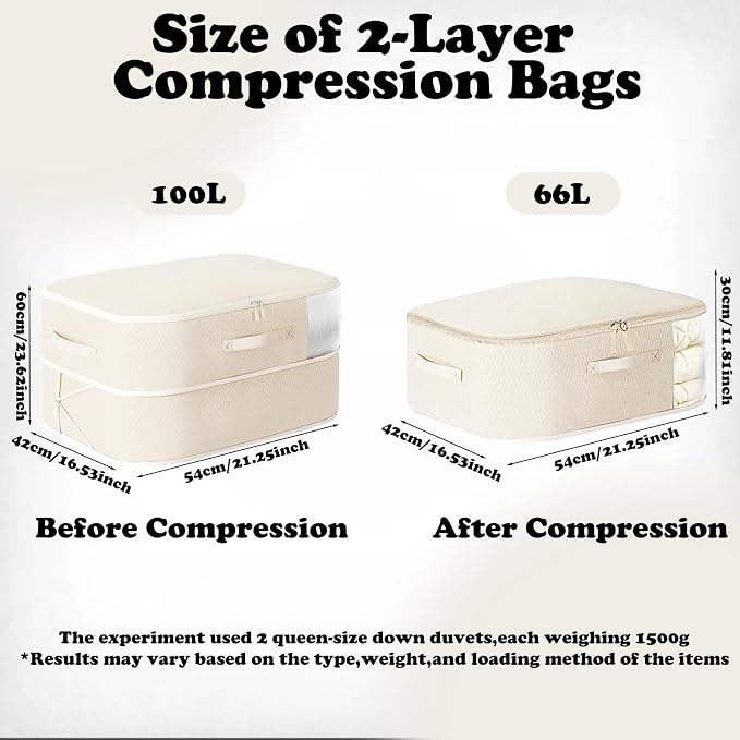 Compression Storage Bags for Bedding, 2 Pack Large Vacuum Sealer Bags - Image 2