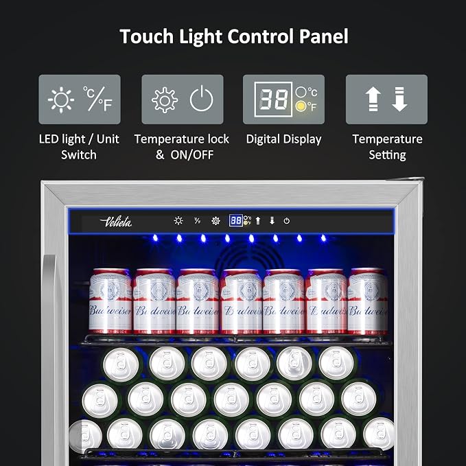 24 Inch Beverage Refrigerator Cooler, 210 Cans Wide Beverage and Beer Fridge - Image 3