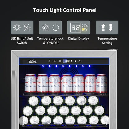 24 Inch Beverage Refrigerator Cooler, 210 Cans Wide Beverage and Beer Fridge - Image 3