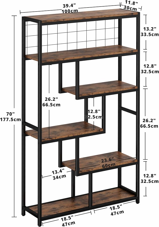 IRONCK Bookshelves 6 Tiers, Industrial Etagere Heavy Duty Shelves - Image 3