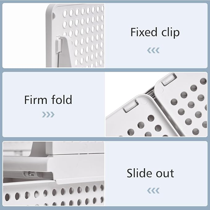 VECELO 4 Pack Plastic Closet Shelf Organizer, Stackable Sweater Storage Closet - Image 3
