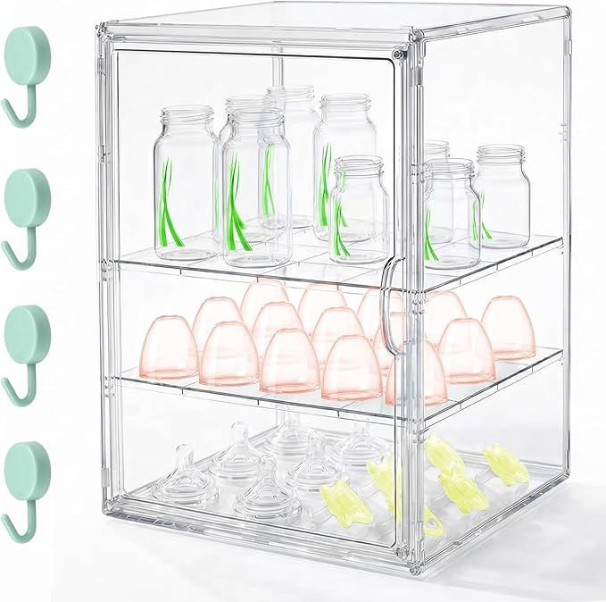 Baby Bottle Organizer, 3 Tier Bottle Storage Organizer Baby | Acrylic Bottles by Zebrater