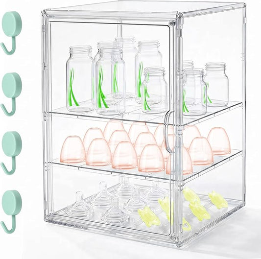 Baby Bottle Organizer, 3 Tier Bottle Storage Organizer Baby | Acrylic Bottles by Zebrater