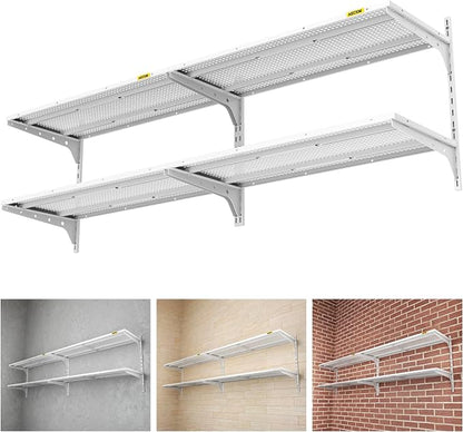 2-Pack 2 Tier 1.3x3ft Garage Shelving Wall Mounted, 500lbs Load by AECXM