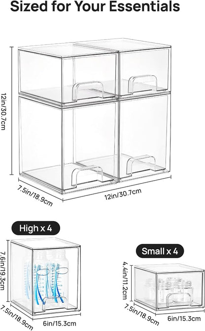 Vtopmart Stackable Storage Drawers Set of 8, Beauty Supplies Storage, Pantry - Image 3