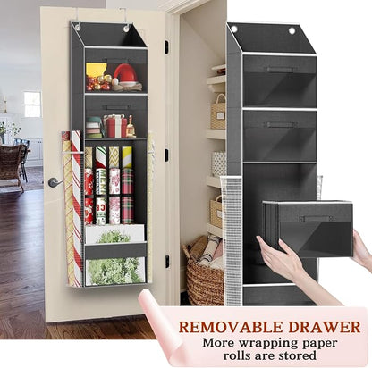 Over Door Wrapping Paper Organizer Storage - Image 4