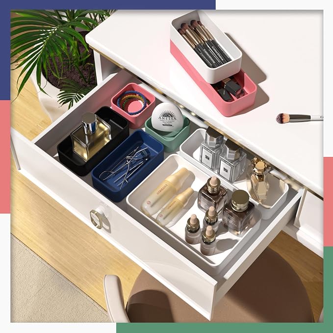 CHANCETSUI 11-Piece Stackable Drawer Organizer Set, Stationery, Utensils in - Image 8
