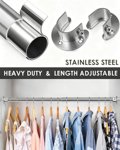 FIRJOY Premium Stainless Steel Closet Rod 1.0mm/1.3", Heavy Duty Adjustable - Image 7