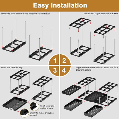 NIUXX Expandable Under Sink Organizer: 2 Tier Under Cabinet Organizer - Image 8