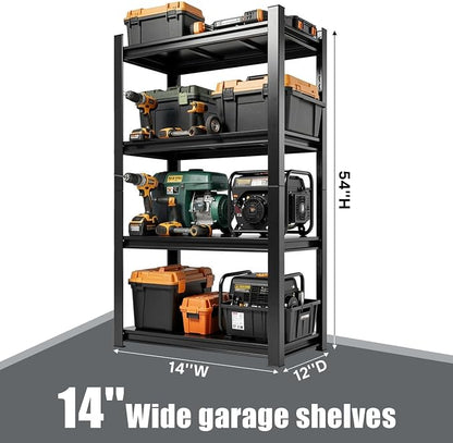 4-Shelf Heavy Duty Plastic Storage Shelves, 500lb Capacity, Large Modular - Image 2
