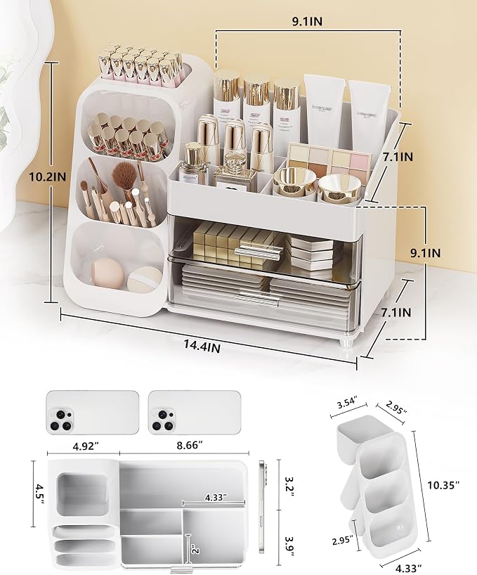 Makeup Organizer with Drawers, Skincare Organizer, Storage Box Cosmetic Display - Image 2