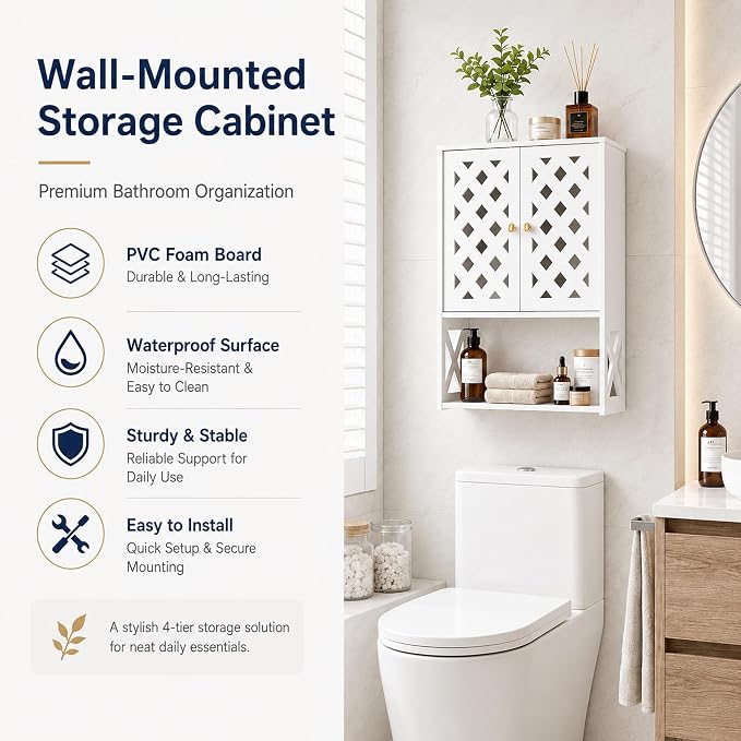 Over the Toilet Wall Bathroom Medicine Cabinet - Image 6