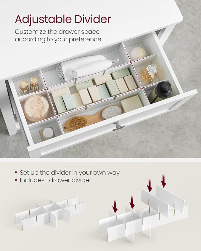 VASAGLE Storage Cabinet, Freestanding Floor Cabinet, 2 Drawers - Image 5