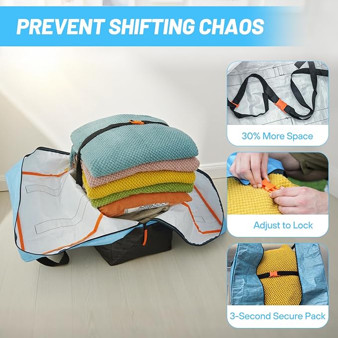 2 Pack Moving Bags, Heavy Duty Storage Bags - Image 4