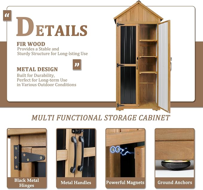 Outdoor Storage Cabinet Waterproof, Outdoor Storage Shed - Image 4
