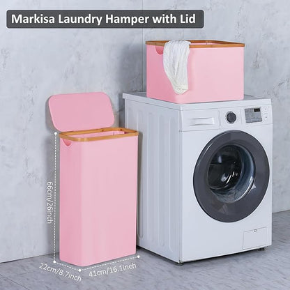 Slim Laundry Basket, 60L Laundry Hamper - Image 3