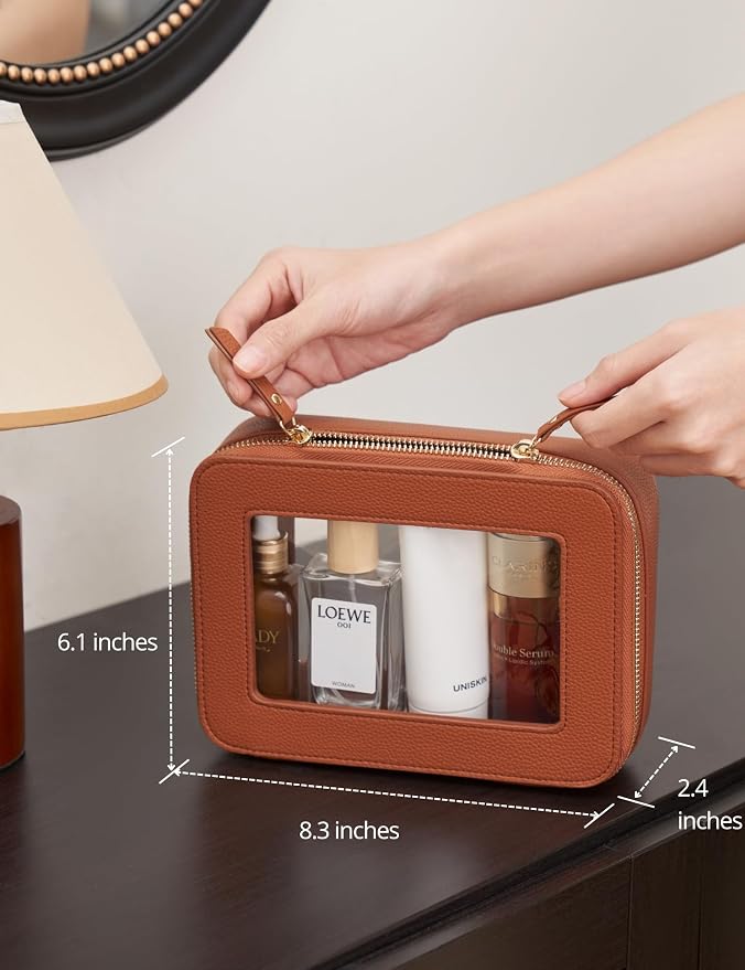 Popvibe Clear Makeup Bag Travel Cosmetic Case Transparent Toiletry Bag - Image 3