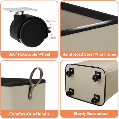 SpaceTrove Laundry Basket with Wheels, Collapsible Laundry Baskets, Laundry - Image 7