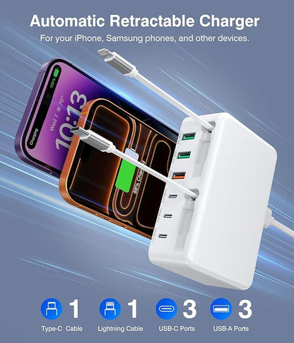 Upgraded 8-in-1 Retractable USB C Charger Block, 120W GaN Multi Charging - Image 9