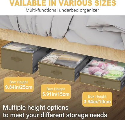 6-Inch Under Bed Storage Containers | Sturdy Sidewalls | Clear Cover & Label - Image 2