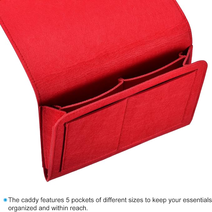PATIKIL 11in Bedside Caddy, Bed Caddy Bedside Organizer Hanging Soft Felt 5 - Image 3