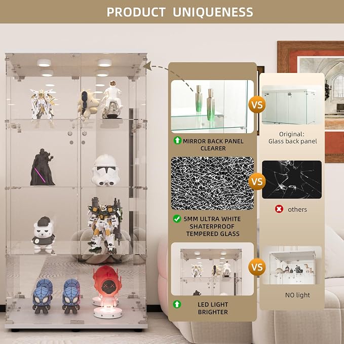 Beauty4U Glass Display Cabinet - Image 4