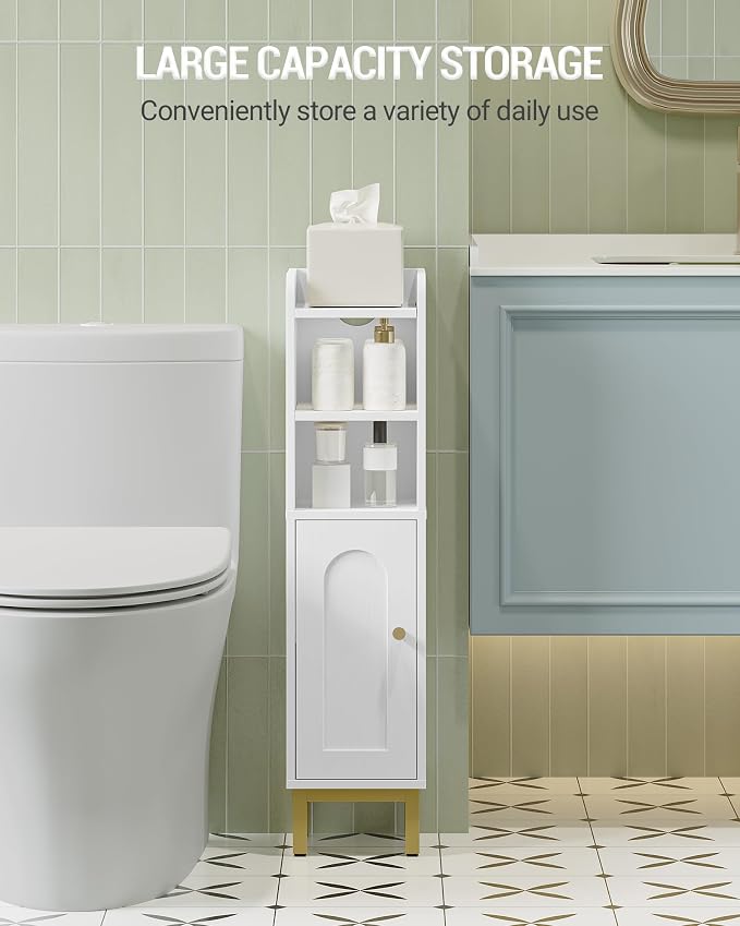 Hzuaneri Bathroom Storage Cabinet, Small Corner Floor Cabinet | Narrow Toilet - Image 4