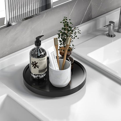 Turntable Vanity Tray 9 Inch for Perfume Candle, Bamboo Kitchen Sink Countertop by VeyFey