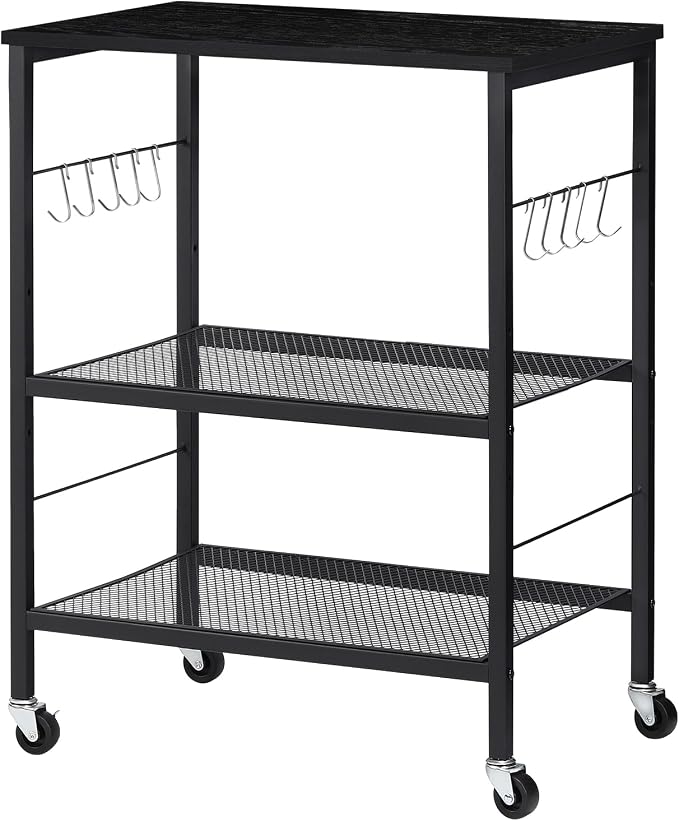 LIANTRAL Rolling Cart, 3-Tier Utility Microwave Bar Coffee Cart Kitchen Storage by LIANTRAL