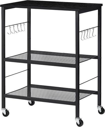 LIANTRAL Rolling Cart, 3-Tier Utility Microwave Bar Coffee Cart Kitchen Storage by LIANTRAL