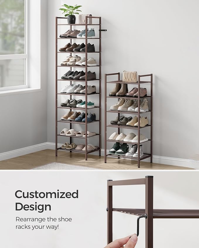 SONGMICS Metal Shoe Rack, Free Standing Shoe Organizer - Image 4