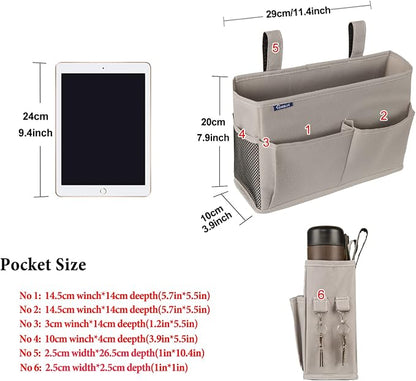 Surblue Bedside Caddy Hanging Bed Organizer Storage Bag Pocket - Image 6