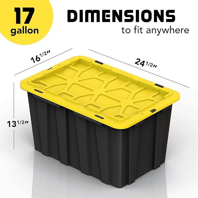 Lifetime Home 4 Pack of Large 17 Gallon Plastic Storage Bin Tote Organizing - Image 2