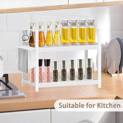 Bathroom Organizer with Basket & Hooks, 2 Tier Bathroom Organizers and Storage - Image 7