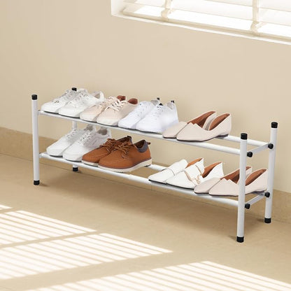 STORAGE MANIAC Expandable Shoe Rack, 8 Pairs Stackable Small Shoe Rack - Image 8