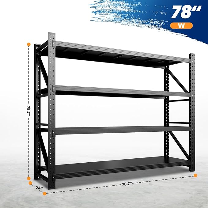 MIIIKO 79" W Storage Shelves, 6800LBS Metal Garage Storage Shelving, Heavy Duty - Image 2